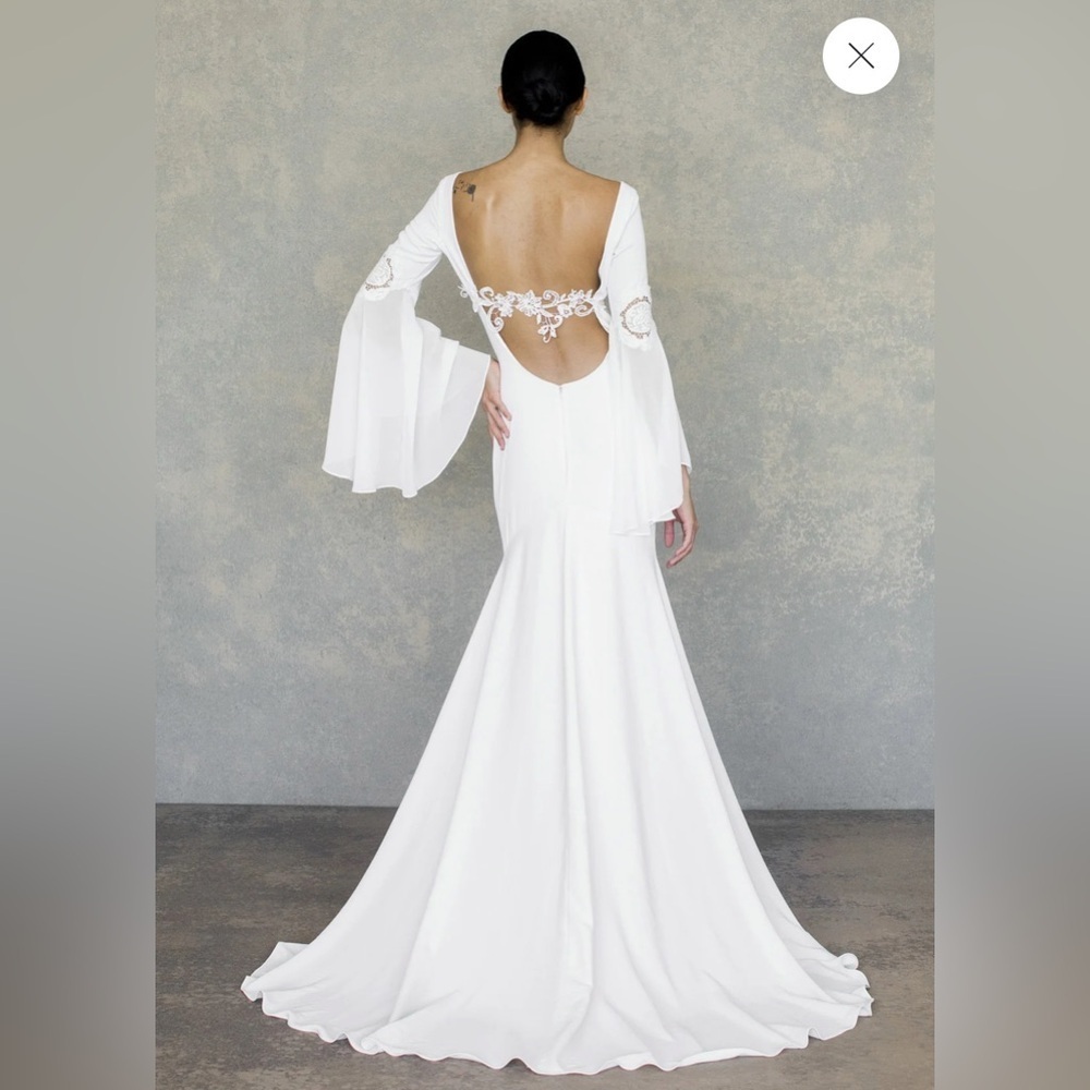 Claire Pettibone Lily Wedding Dress Gown Bohemian Long Sleeve Size 8 — image 3 of 8